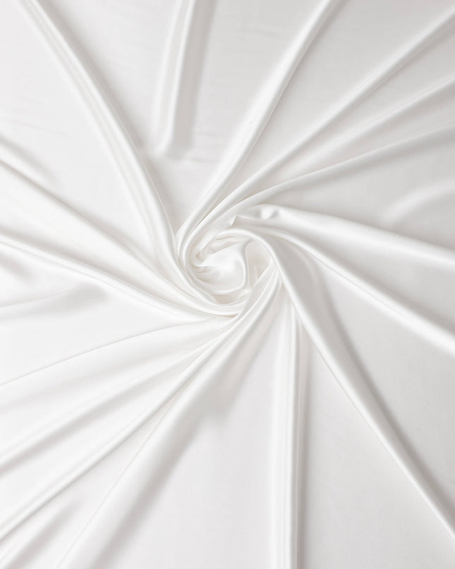 Ivory White Plain Pure Synthetic Crepe Satin Fabric 140cm