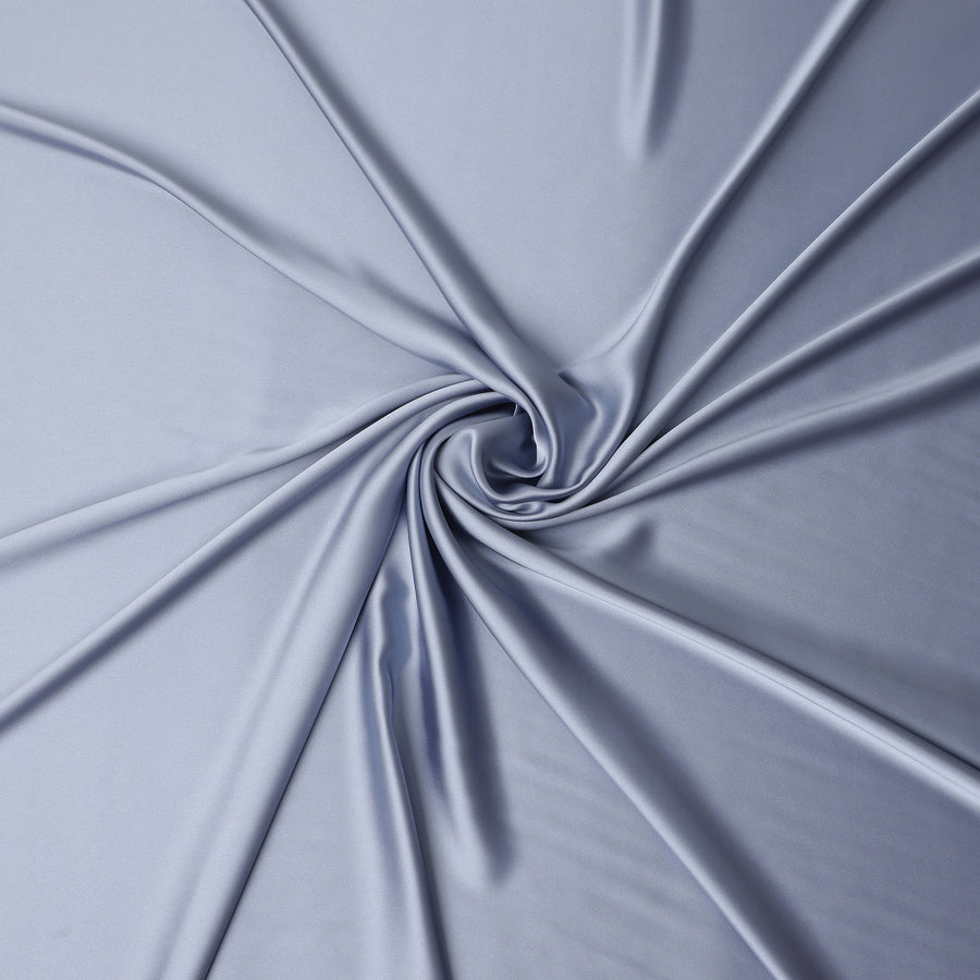Periwinkle Blue Plain Pure Synthetic Crepe Satin Fabric 140c