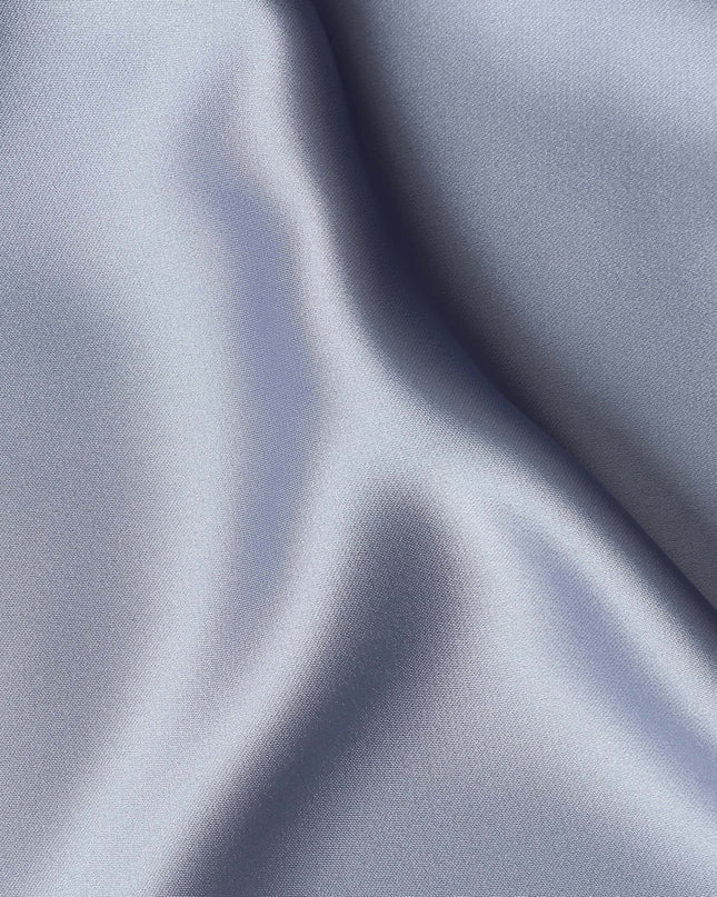 Periwinkle Blue Plain Pure Synthetic Crepe Satin Fabric 140c