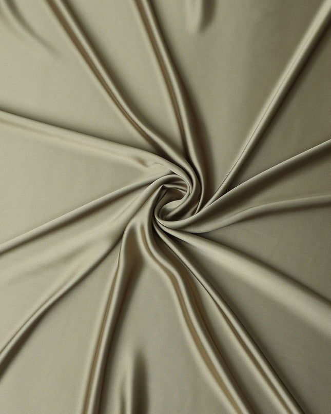 Olive Green Plain Pure Synthetic Crepe Satin Fabric 140cm