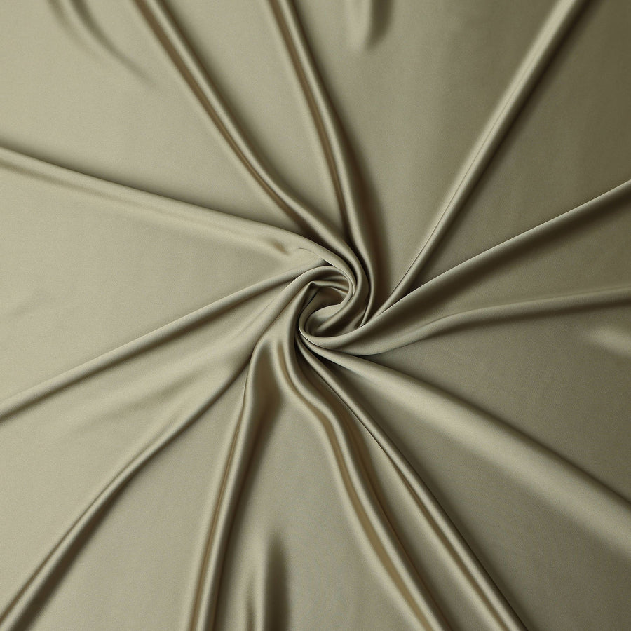 Olive Green Plain Pure Synthetic Crepe Satin Fabric 140cm
