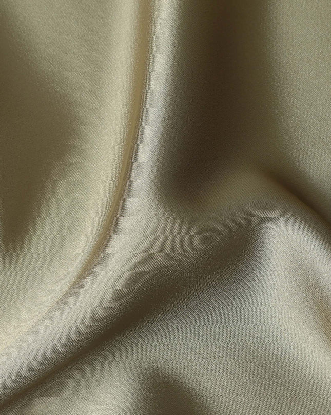 Olive Green Plain Pure Synthetic Crepe Satin Fabric 140cm