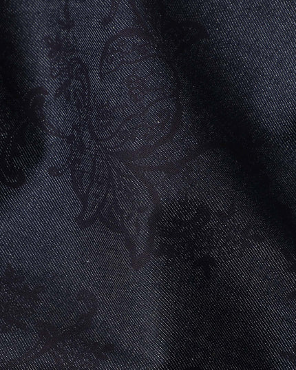 Raven Black Paisley Suiting Fabric