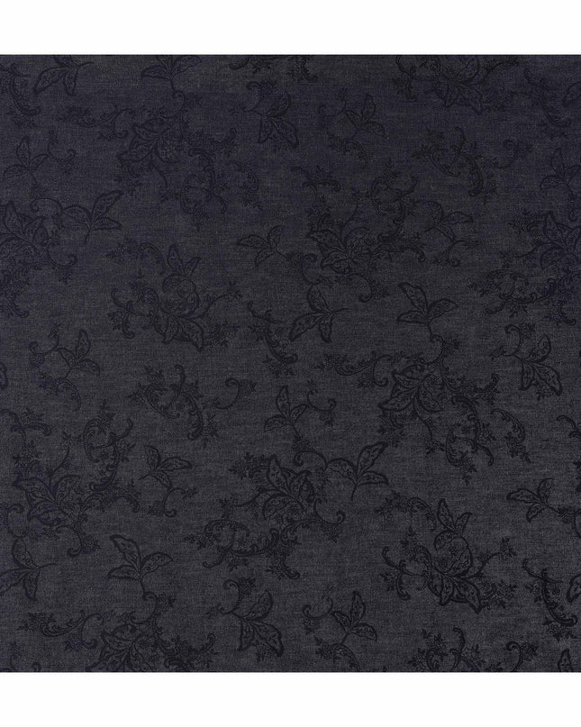 Raven Black Paisley Suiting Fabric