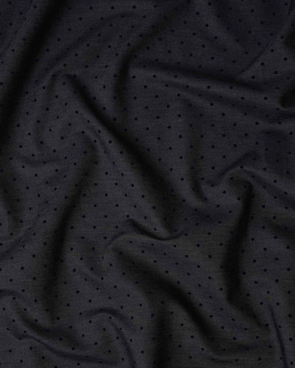 Onyx Black Polka Dot Suiting Fabric