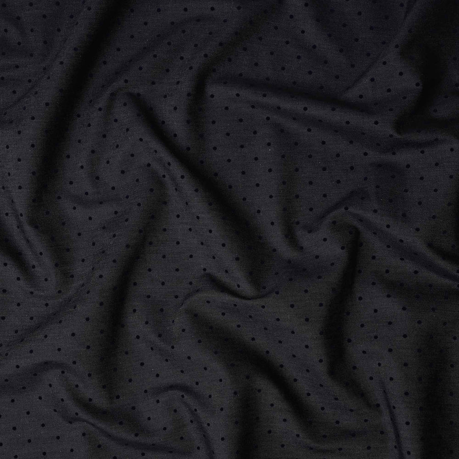 Onyx Black Polka Dot Suiting Fabric