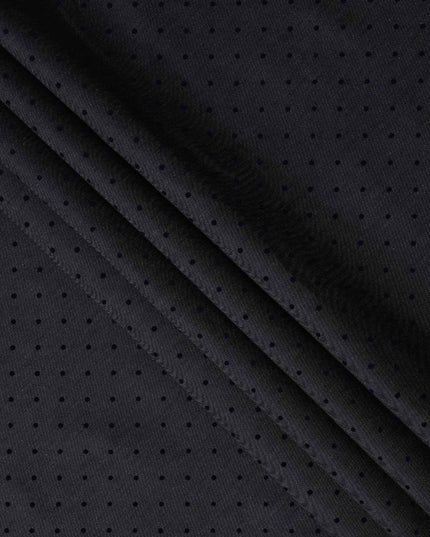 Onyx Black Polka Dot Suiting Fabric