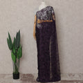 Plum Purple French Chantilly Lace Saree