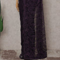Plum Purple French Chantilly Lace Saree