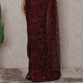 Wine Red French Chantilly Lace Saree