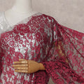 Fuchsia Pink Chantilly Lace Saree | Regal Fabrics