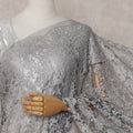Silver Grey Chantilly Lace Saree | Regal Fabrics