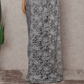 Silver Grey Chantilly Lace Saree | Regal Fabrics