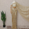 Champagne Gold French Chantilly Lace Saree 5.5m