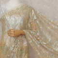 Champagne Gold French Chantilly Lace Saree 5.5m