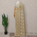 Champagne Gold French Chantilly Lace Saree 5.5m