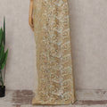 Champagne Gold French Chantilly Lace Saree 5.5m