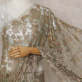 Olive Gold French Chantilly Lace Saree 5.5m