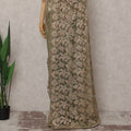 Olive Gold French Chantilly Lace Saree 5.5m