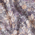 Lavender Purple Floral Satin Fabric 110cm
