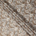Caramel Brown Floral Satin Fabric 110cm