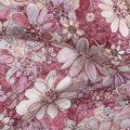 Rose Pink Floral Satin Fabric 110cm