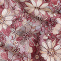 Berry Maroon Floral Satin Fabric 110cm