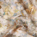 Champagne Beige Floral Satin Fabric 110cm