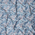 Sky Blue Floral Satin Fabric 110cm