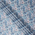 Sky Blue Floral Satin Fabric 110cm