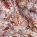 Dusty Rose Floral Satin Fabric 110cm