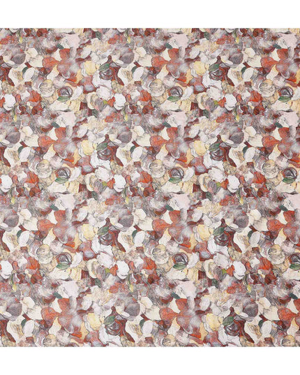 Terracotta Rust Abstract Satin Fabric 110cm