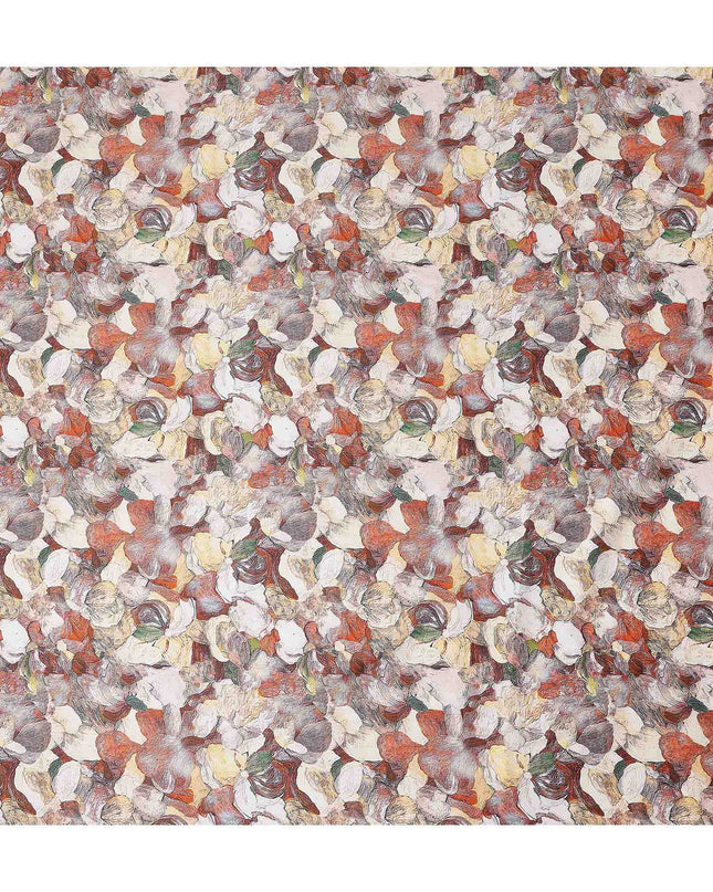 Terracotta Rust Abstract Satin Fabric 110cm