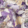 Violet Purple Abstract Satin Fabric 110cm