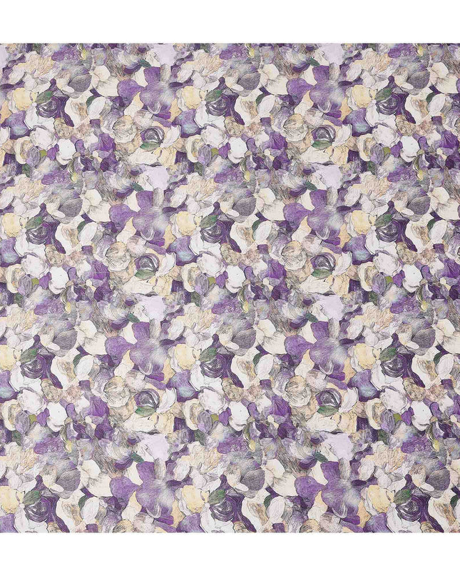 Violet Purple Abstract Satin Fabric 110cm