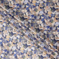 Indigo Blue Abstract Satin Fabric 110cm