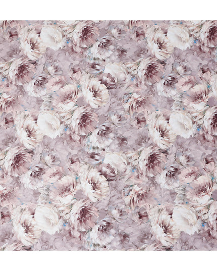 Mauve Grey Abstract Satin Fabric 110cm