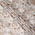 Champagne Beige Abstract Satin Fabric 110cm