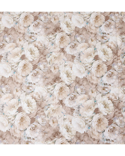 Champagne Beige Abstract Satin Fabric 110cm
