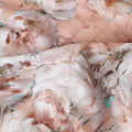 Peach Coral Abstract Satin Fabric 110cm