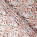 Peach Coral Abstract Satin Fabric 110cm