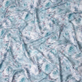 Aqua Teal Abstract Satin Fabric 110cm
