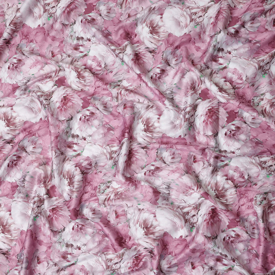 Dusty Mauve Abstract Satin Fabric 110cm