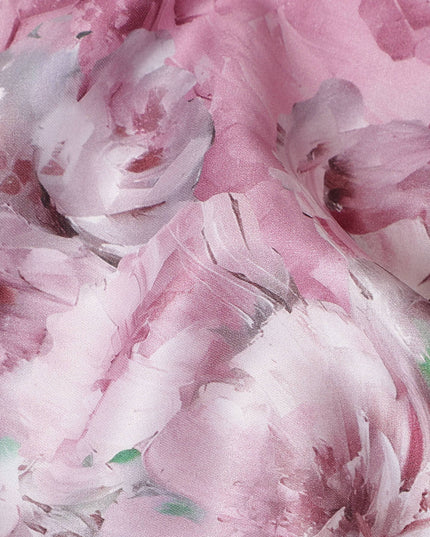 Dusty Mauve Abstract Satin Fabric 110cm