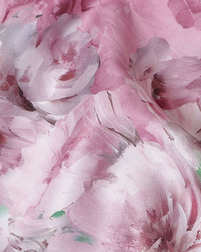 Dusty Mauve Abstract Satin Fabric 110cm