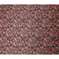 Charcoal Black Floral Satin Fabric 110cm