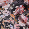 Plum Purple Floral Satin Fabric 110cm