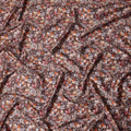 Chocolate Brown Floral Satin Fabric 110cm