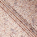Tan Beige Leaf Satin Fabric 110cm