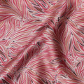 Coral Red Leaf Satin Fabric 110cm